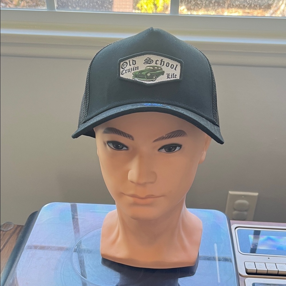 Old School Black Trucker Hat